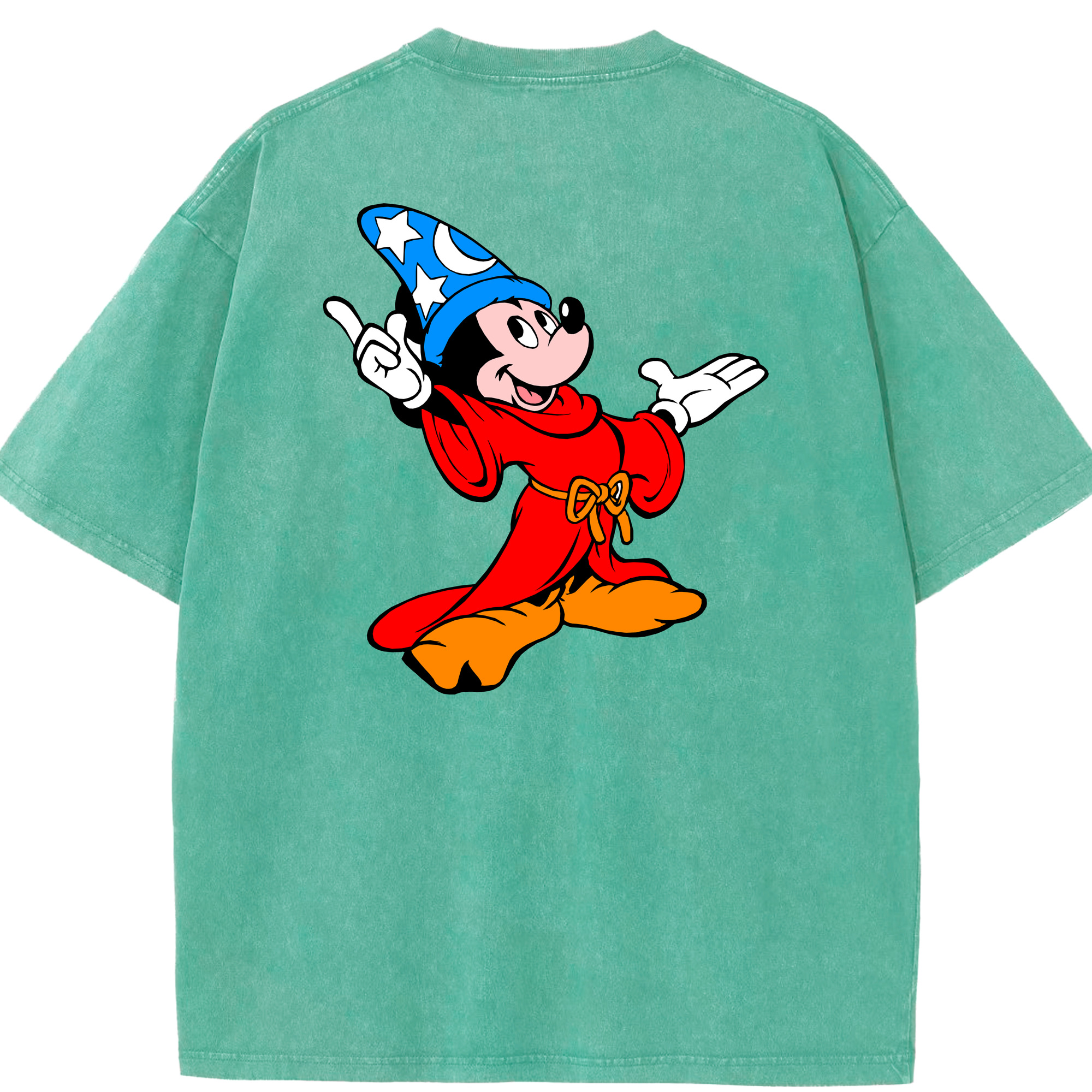 （画像用） ミッキーマウス Mickey Mouse 綿100% ヴィンテージ風 半袖Tシャツ（背面プリント）
